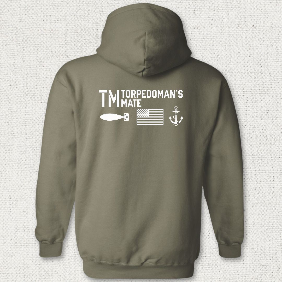 TM - Flag & Anchor Hoodie - Military Green