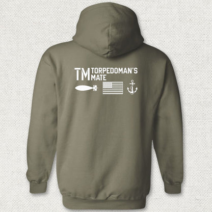 TM - Flag & Anchor Hoodie - Military Green