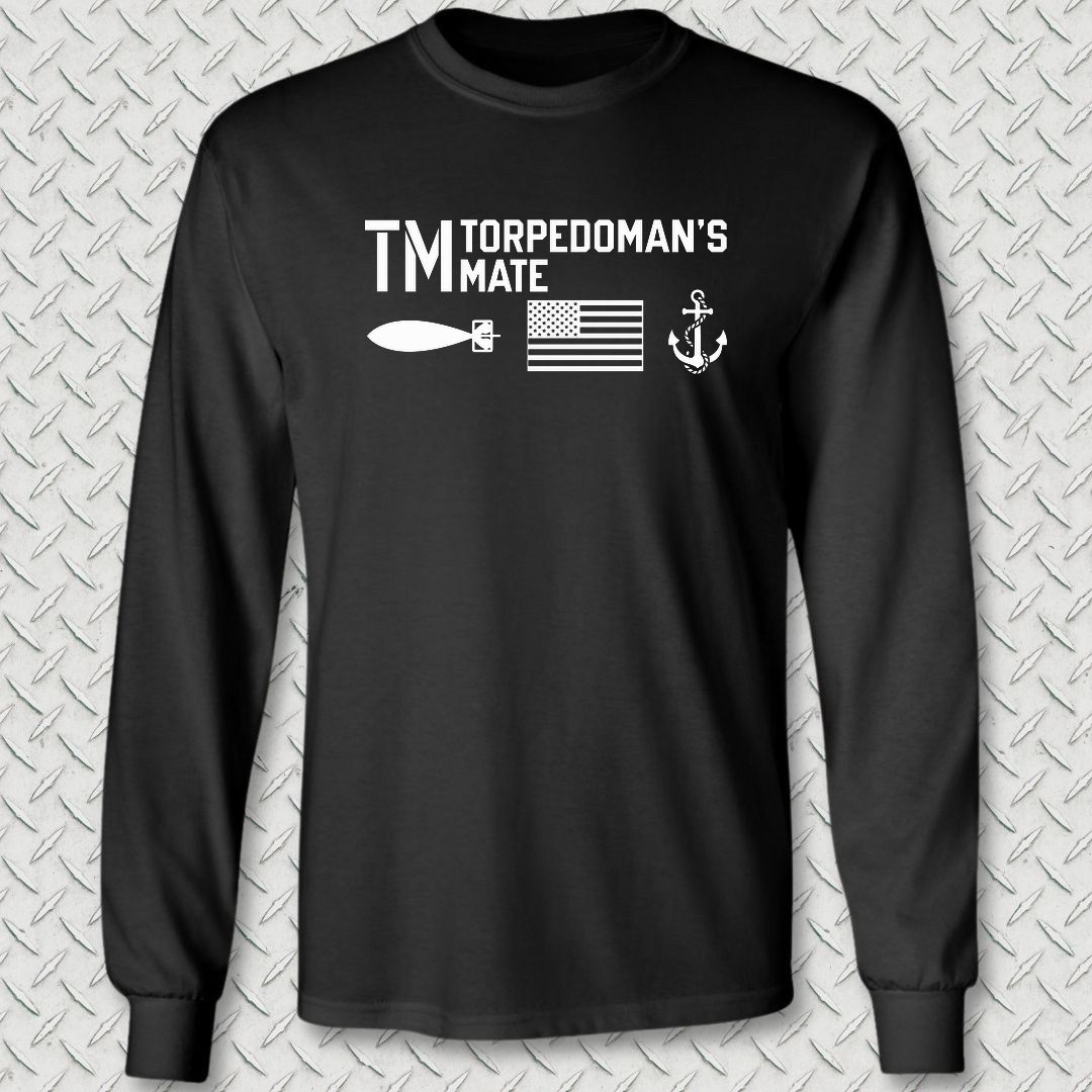 TM - Flag & Anchor Long Sleeve Tee - Black