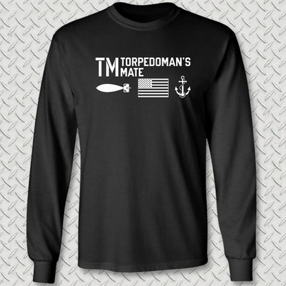 TM - Flag & Anchor Long Sleeve Tee - Black