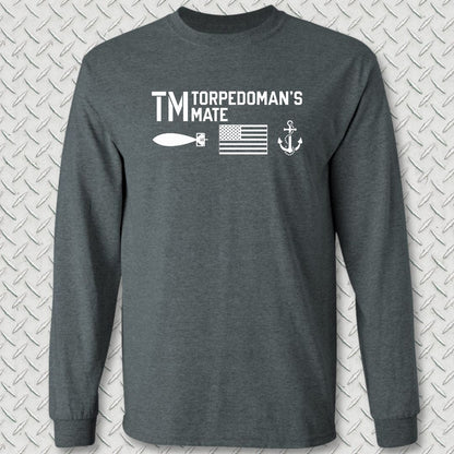 TM - Flag & Anchor Long Sleeve Tee - Dark Heather