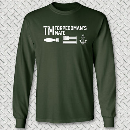 TM - Flag & Anchor Long Sleeve Tee - Forest Green