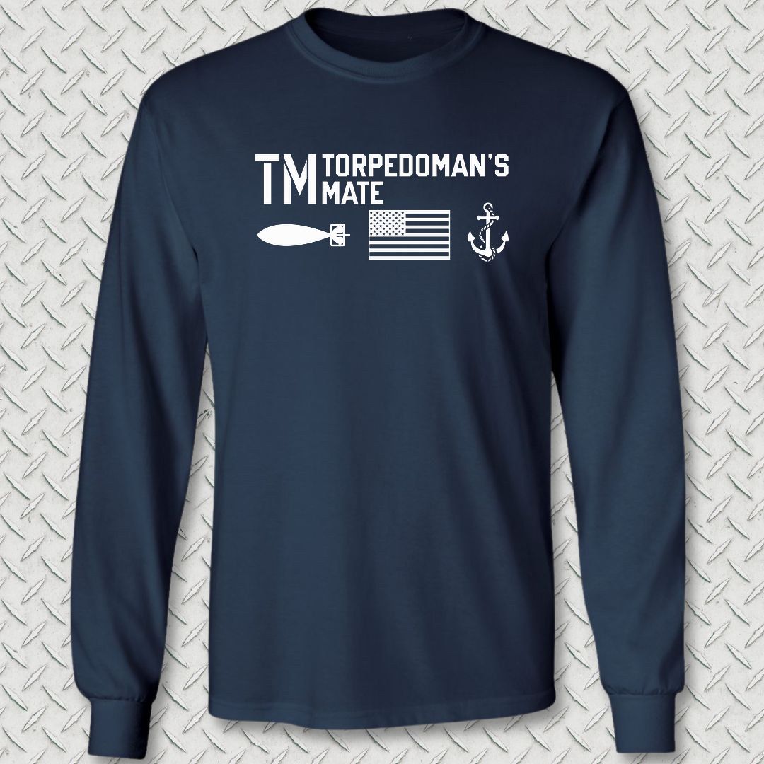 TM - Flag & Anchor Long Sleeve Tee - Navy
