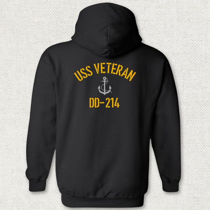USS Veteran DD-214 Hoodie - Black