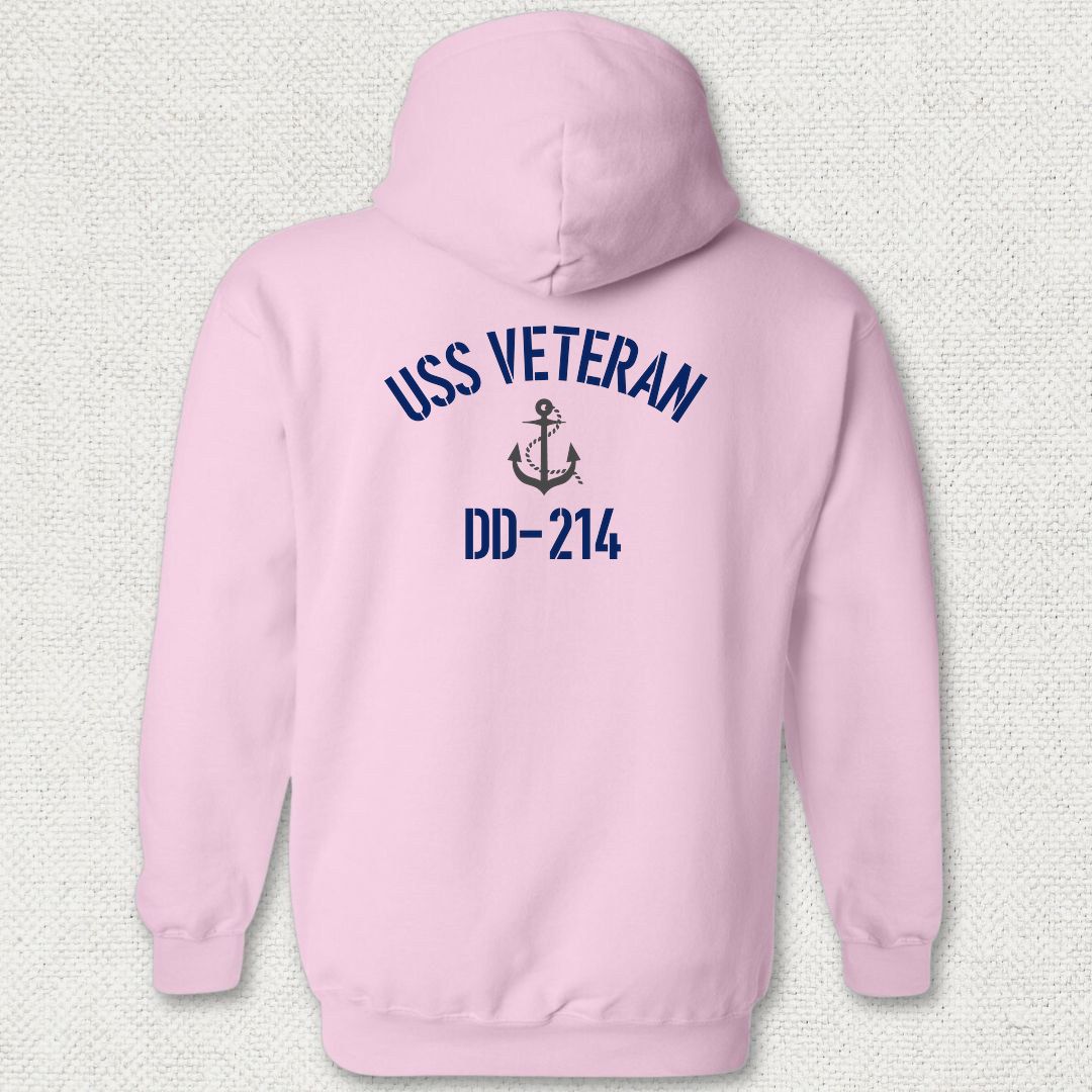 USS Veteran DD-214 Hoodie - Pink