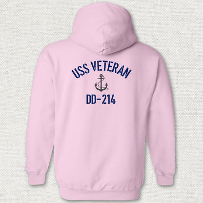 USS Veteran DD-214 Hoodie - Pink
