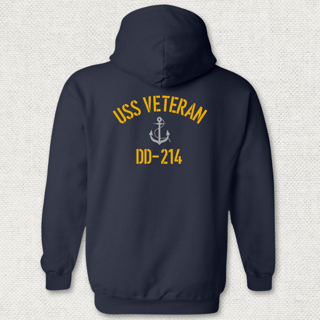 USS Veteran DD-214 Hoodie - Navy