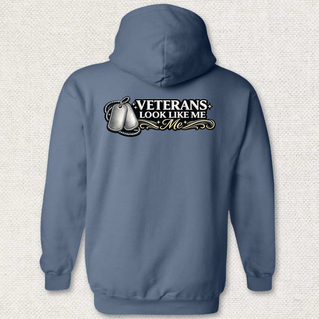 Veterans Look Like Me Hoodie - Heather Navy