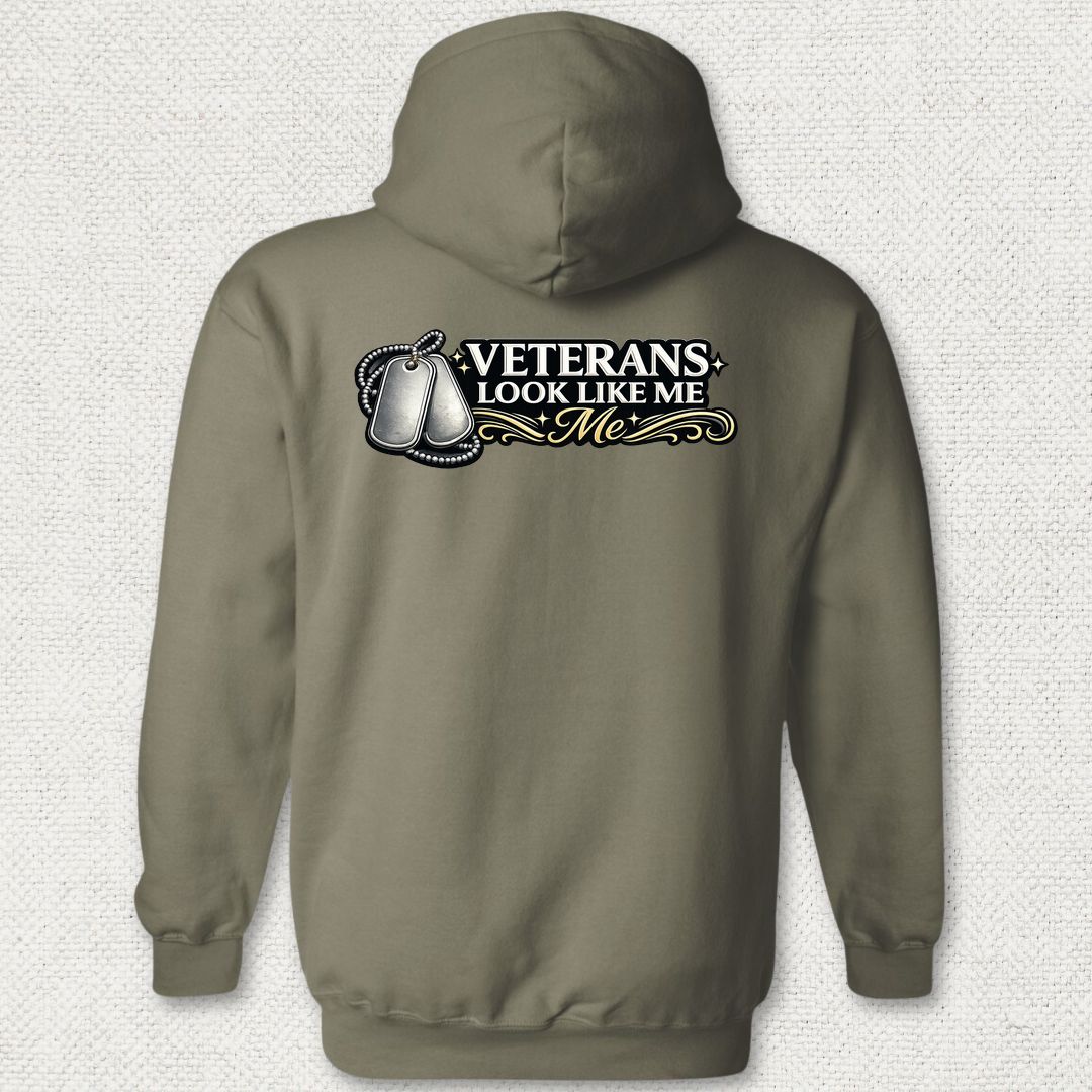 Veterans Look Like Me Hoodie - Military Green
