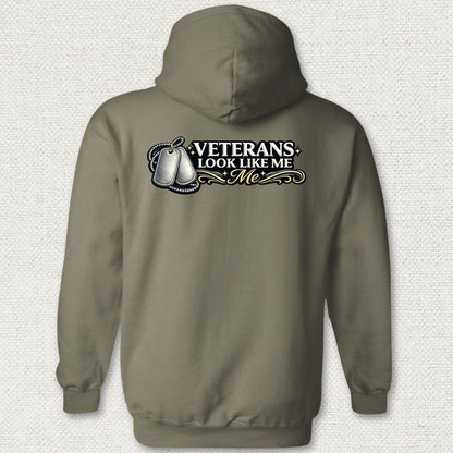 Veterans Look Like Me Hoodie - Military Green
