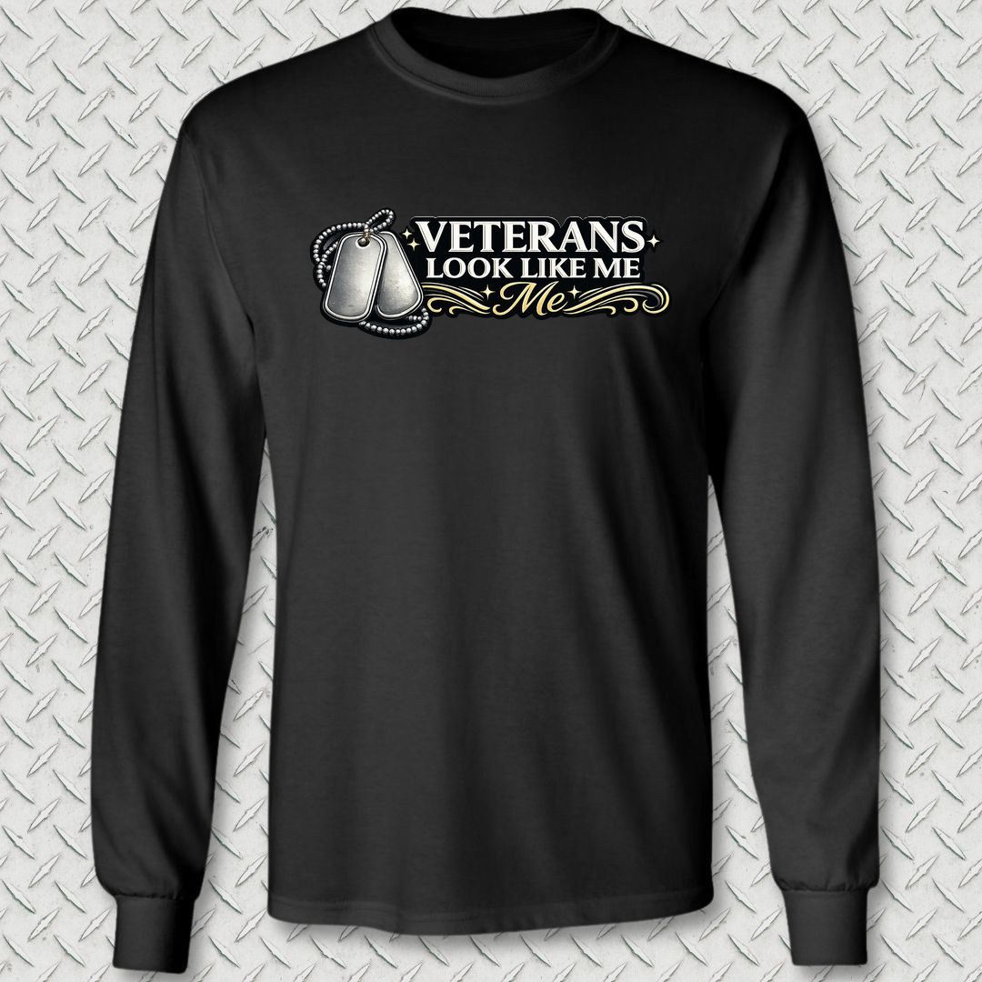 Veterans Look Like Me Long Sleeve Tee - Black