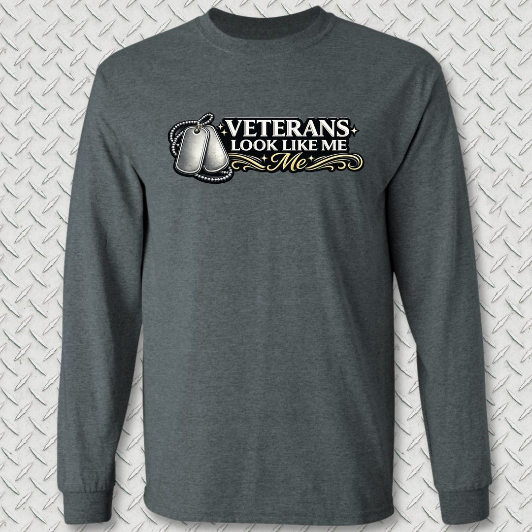 Veterans Look Like Me Long Sleeve Tee - Dark Heather