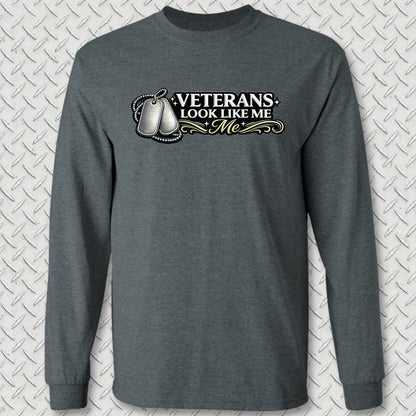 Veterans Look Like Me Long Sleeve Tee - Dark Heather