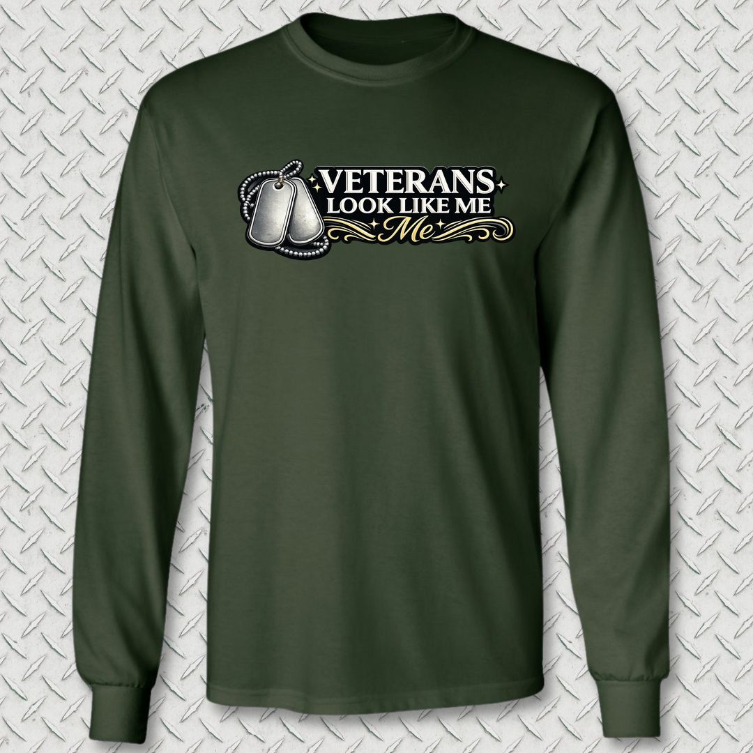 Veterans Look Like Me Long Sleeve Tee - Forest Green