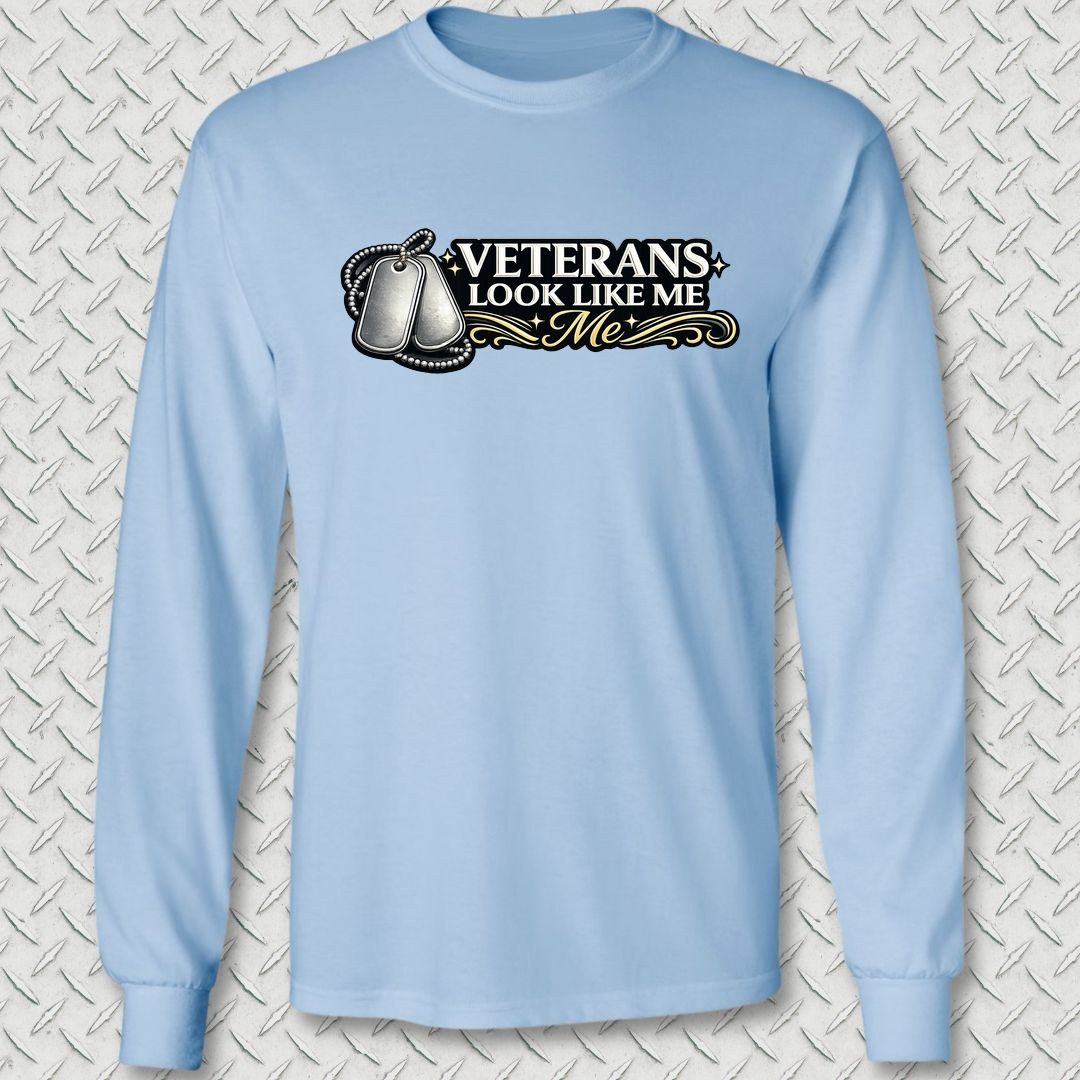 Veterans Look Like Me Long Sleeve Tee - Light Blue