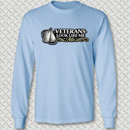 Veterans Look Like Me Long Sleeve Tee - Light Blue