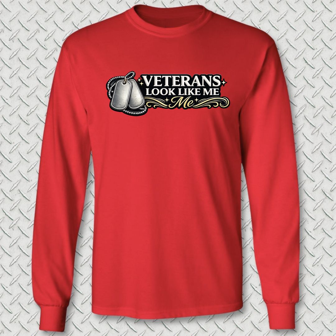 Veterans Look Like Me Long Sleeve Tee - Red