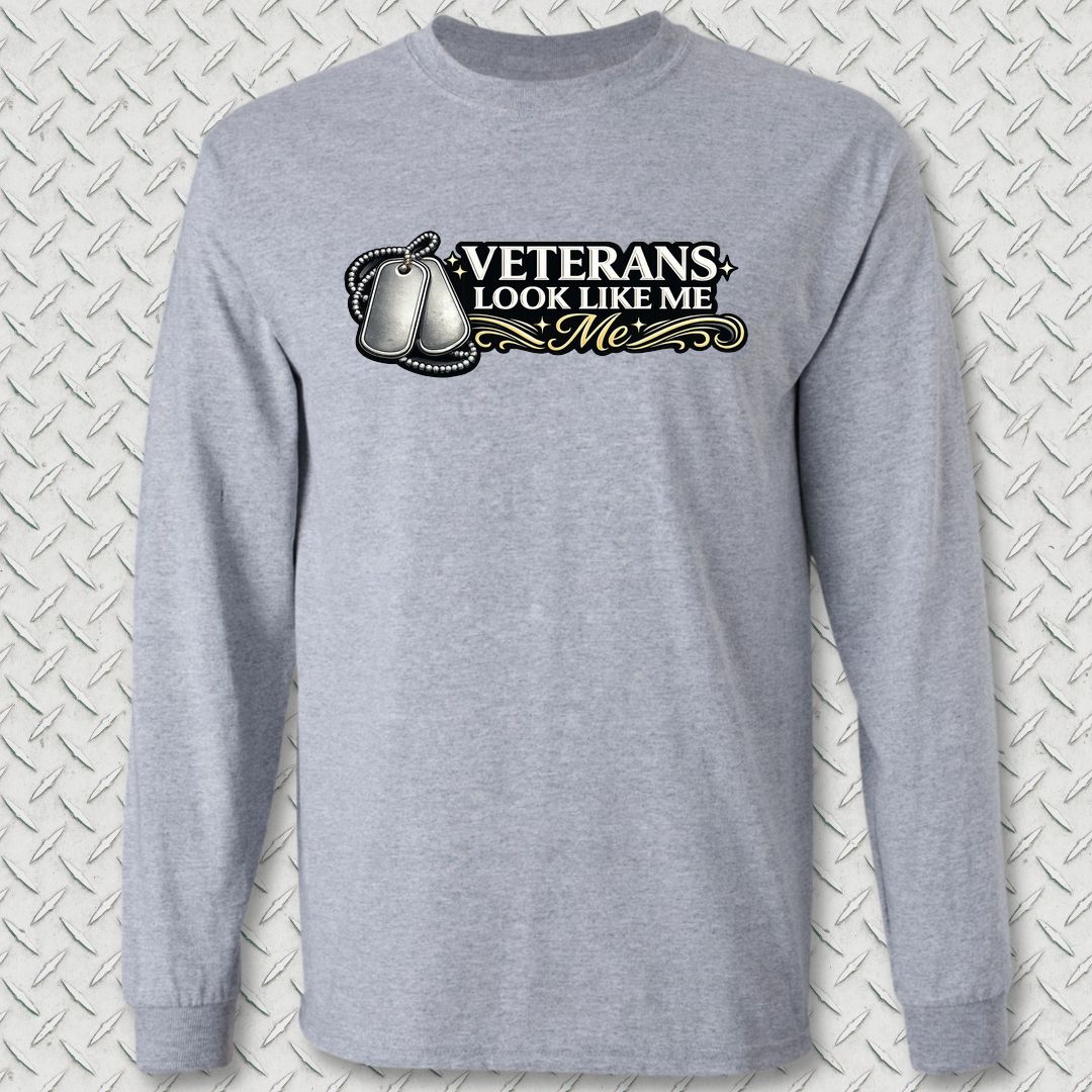 Veterans Look Like Me Long Sleeve Tee - Sport Grey