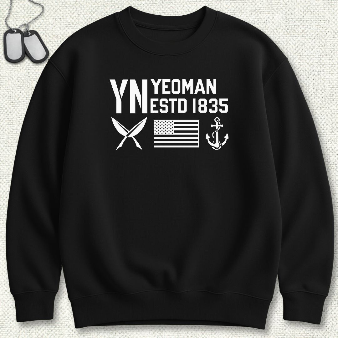 YN - Flag & Anchor Sweatshirt - Black