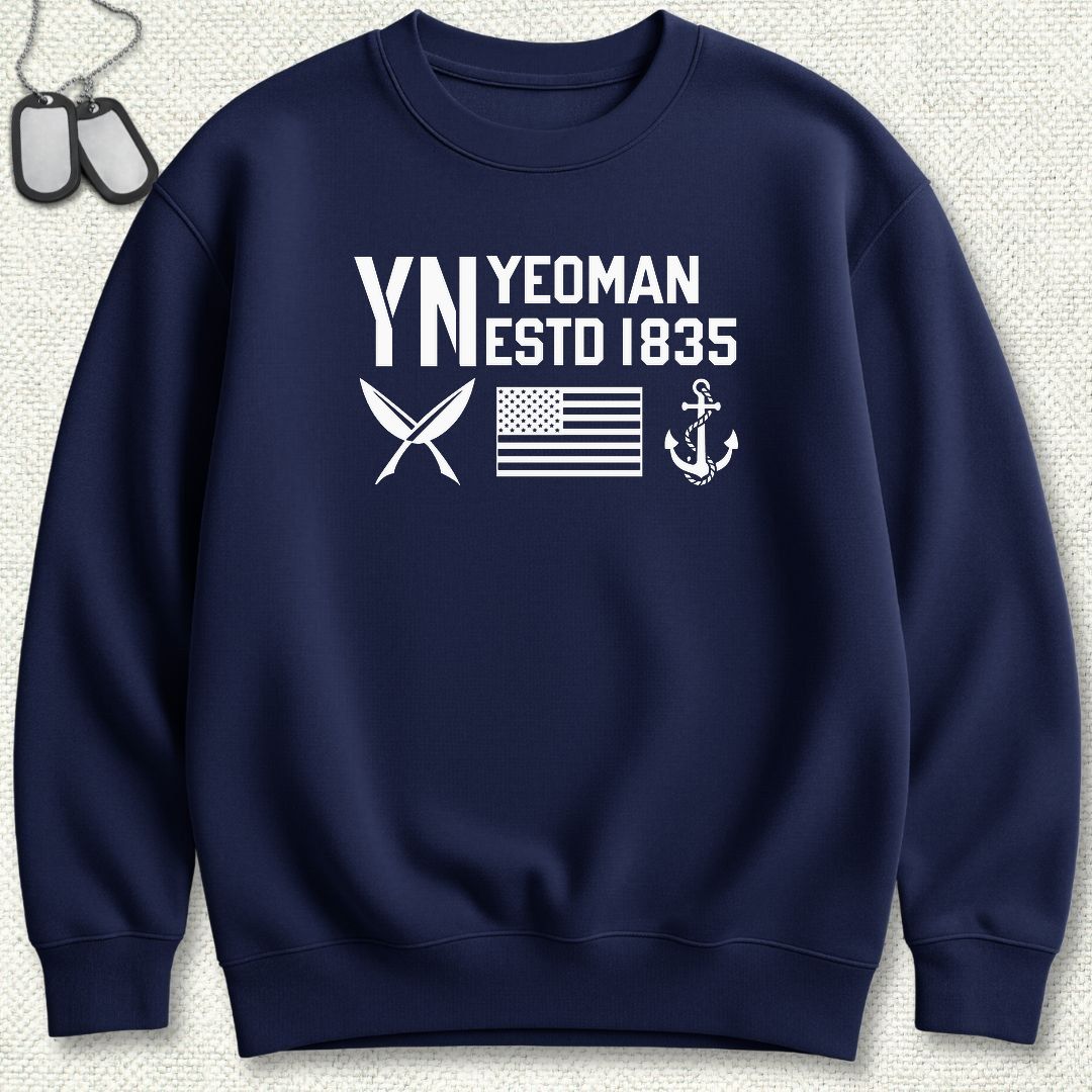 YN - Flag & Anchor Sweatshirt - Navy