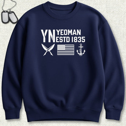YN - Flag & Anchor Sweatshirt - Navy