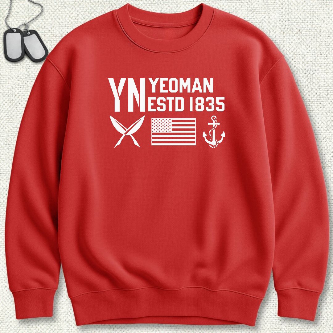 YN - Flag & Anchor Sweatshirt - Red